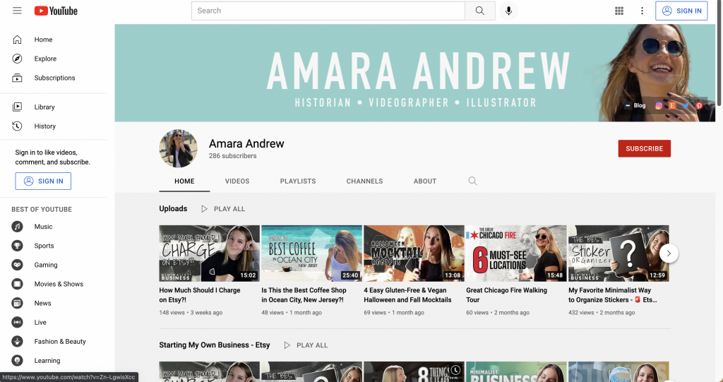 Amara Andrew YouTube